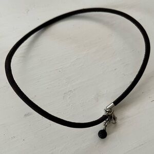 Sleek Black Leather Necklace